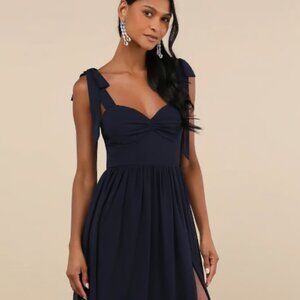 Lulus Ruched Chiffon Maxi Dress